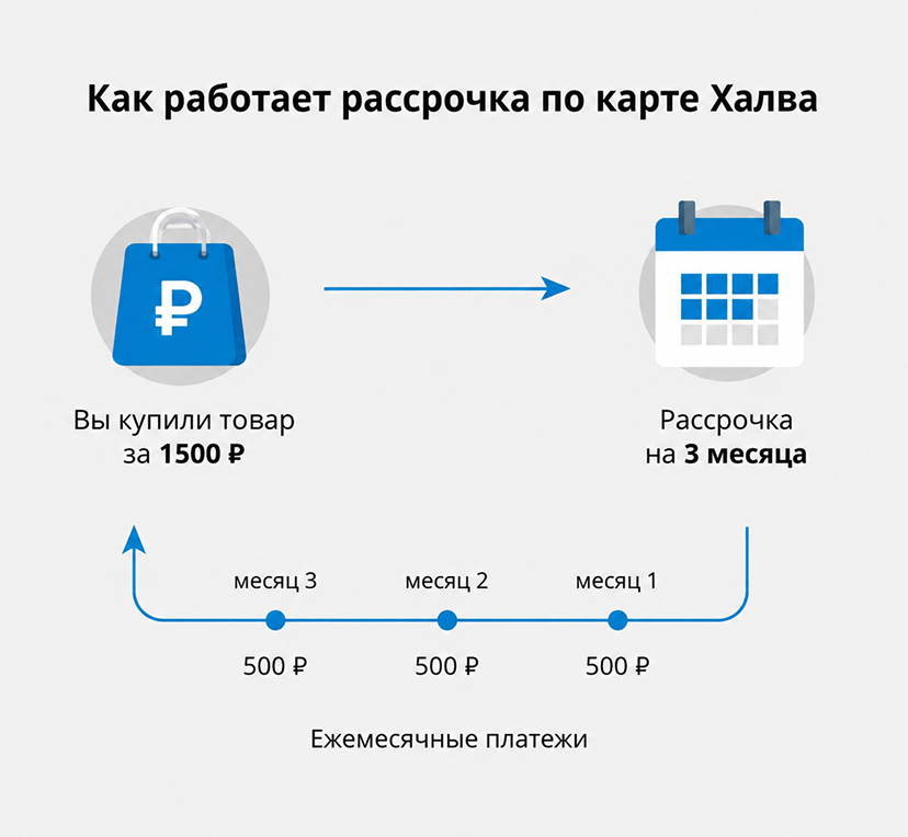 Как работает карта рассрочки Халва Совкомбанка